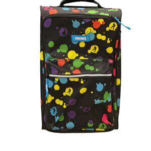 Kids Black Paint Splash Fortnite overnight bag carry on luggage Suitcase on whee